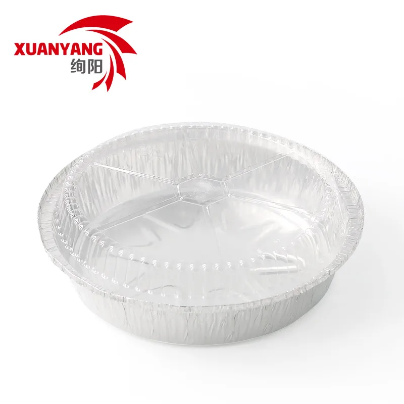 7 inch round aluminum foil food container disposable aluminum baking pans with plastic lid