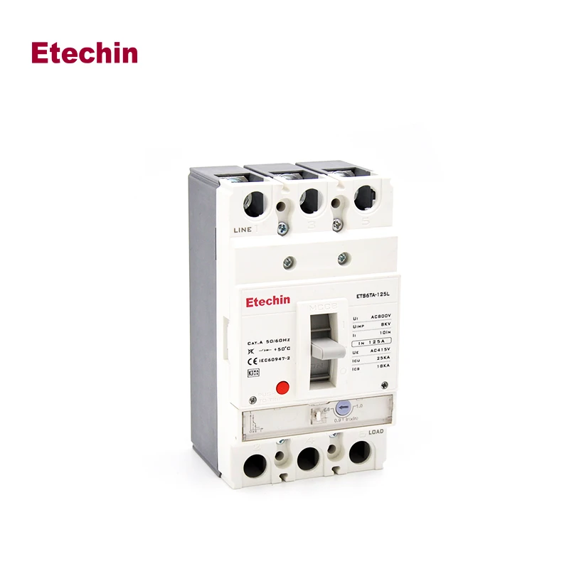 Автоматические выключатели Etechin 125A 3P 4P AC MCCB для выключателя 220V на 690V 125a