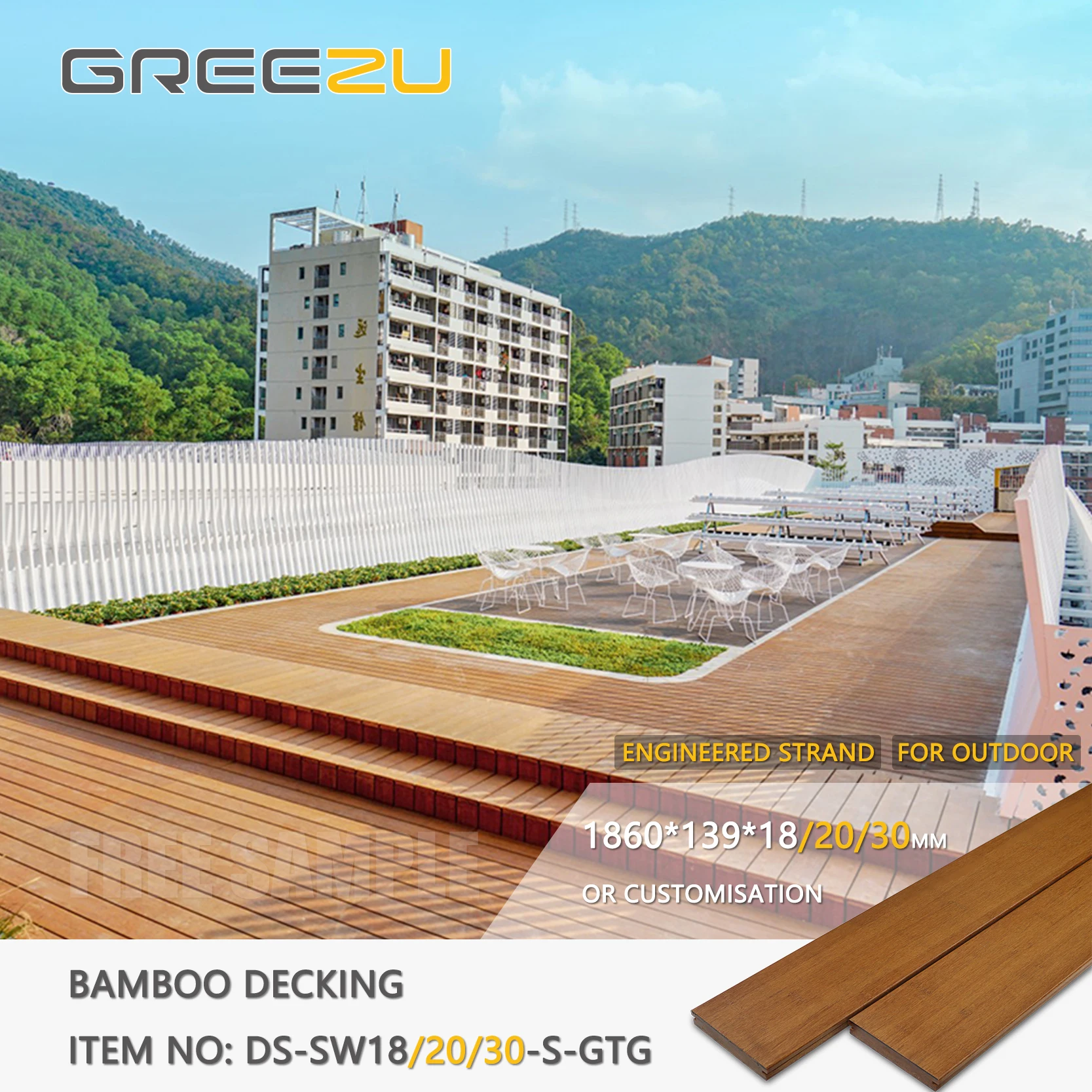 Bamboo Foundation Decking On Beach Promenade Fused Exterior Bamboo Decking Floor Engineered Bamboo Flooring Deck  Examples