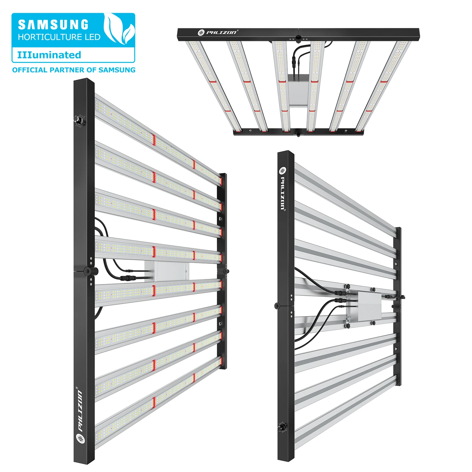 Phlizon 640 Вт складной 8 брусков Samsung полный спектр Светодиодная настольная лампа Led Grow Light для внутренней гидропоники поставки от прямого производителя светодиодные панели полосы роста