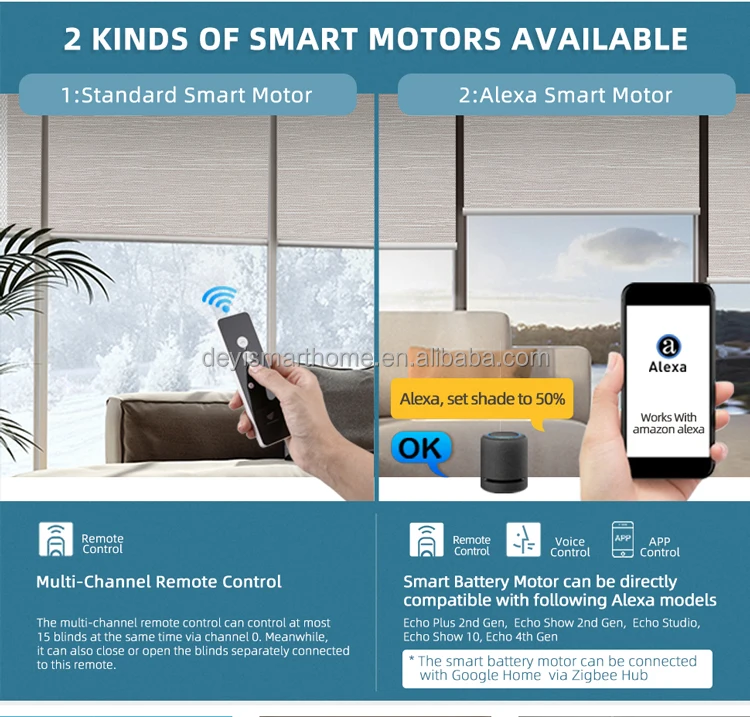 Deyi Smart Home In Modern Style Remote Controller For Electric Curtain Motor Roller Blinds Motorized Shade Different Types