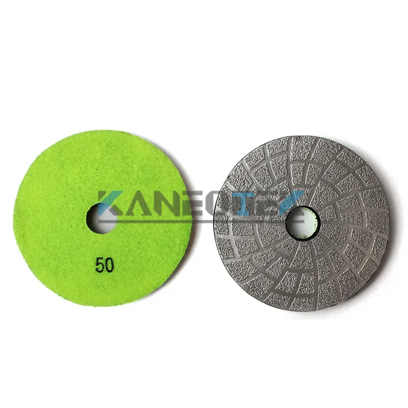 KANEOTEK 4 Inch Vacuum Brazed Diamond Floor Polishing Pad for Grinding and Epoxy