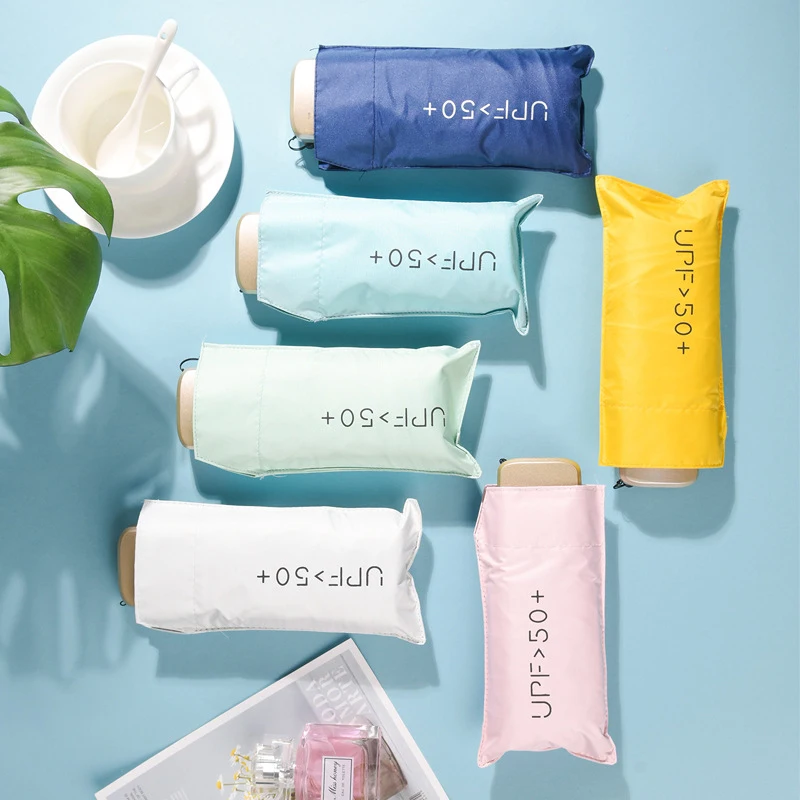 wholesale china promotional travel Portable super mini pocket compact umbrella 5 five folding umbrella