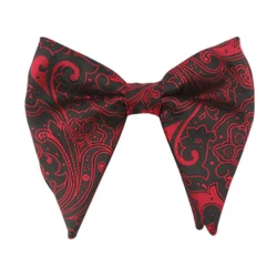 high quality fashion paisley pattern oversized large polyester party bow ties for men