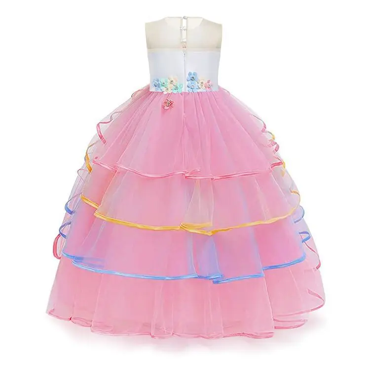 Wholesale Ball Gown Uni corn Tutu Long Girl Dress Princess Birthday Party Dresses