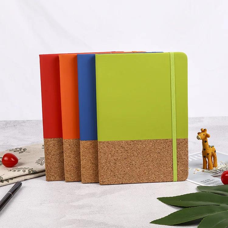 PU Leather wheat straw A5 notebook customized logo business office gifts