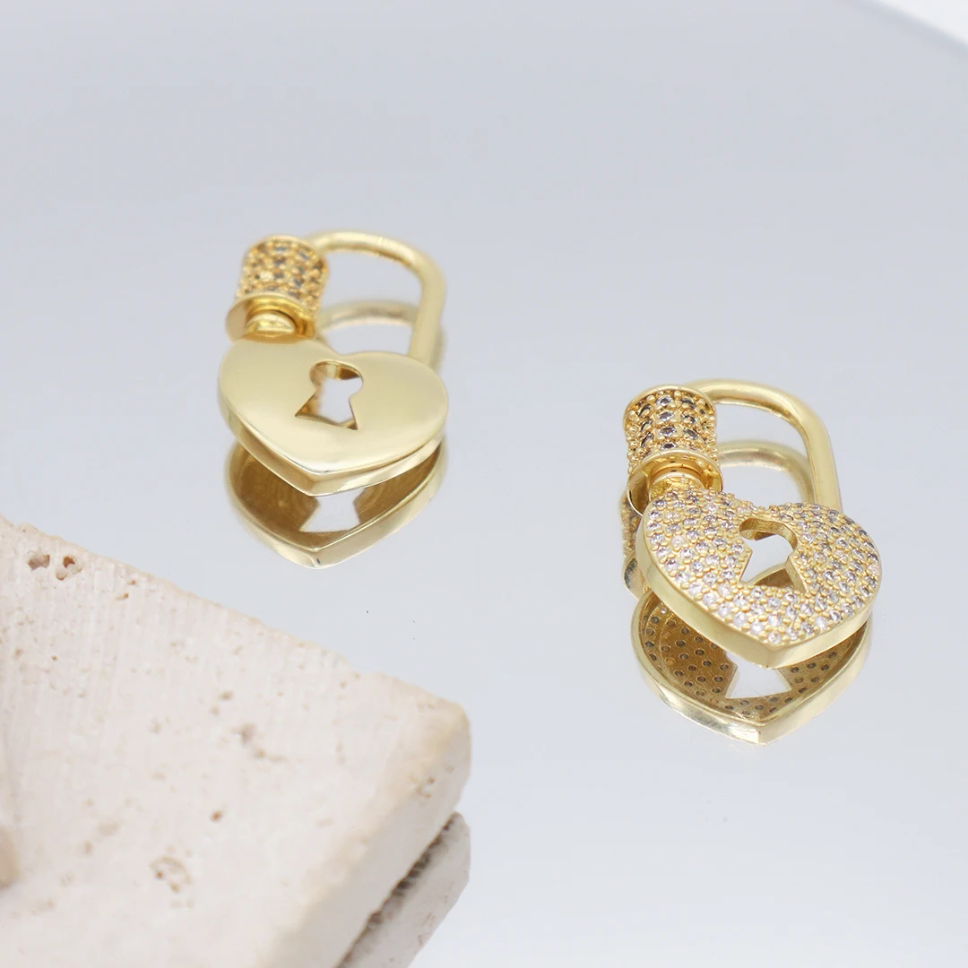 Diy Custom Heart Shapes Connector Clasps Lock Charm Accessories Gold Plated Clasp Heart Toggle Clasp For Women Necklace Bracelet