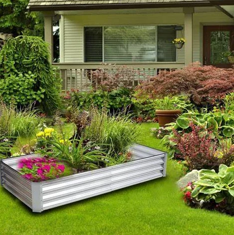 Square Large Raised Galvanized Planter Bed