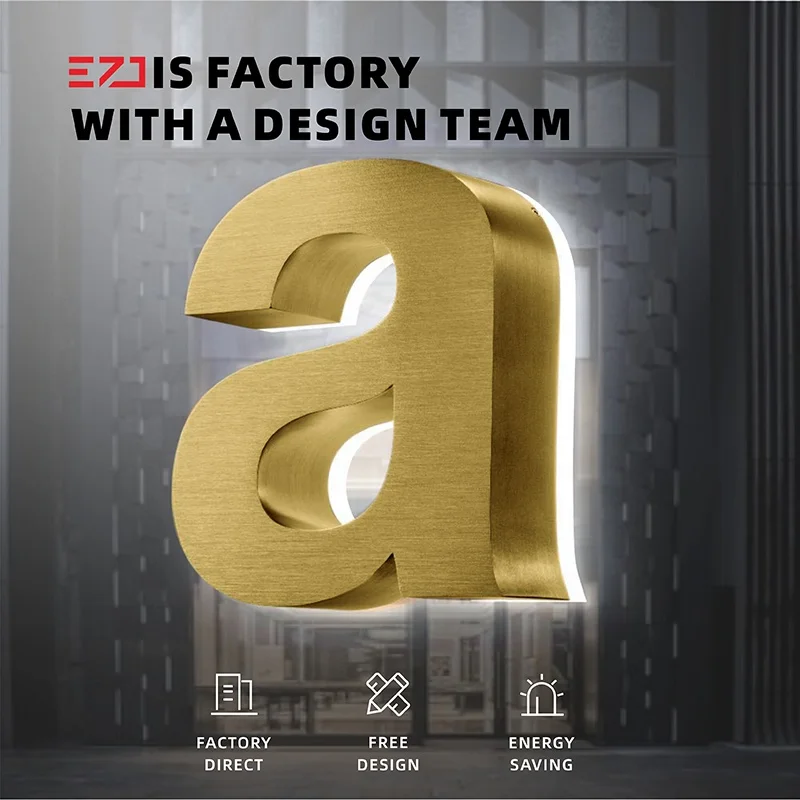 EZD светодиодное освещение персонализированные мини 3D Светодиодная подсветка акриловые слова наружные деловые рекламные буквы с лампочками