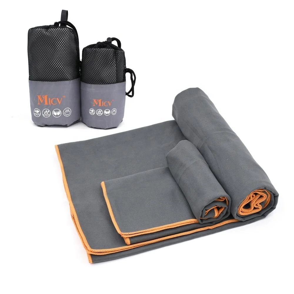 Eastsunshine custom gym towels with logo custom quick dry  portable microfiber sport towel  with drawstring mesh bag