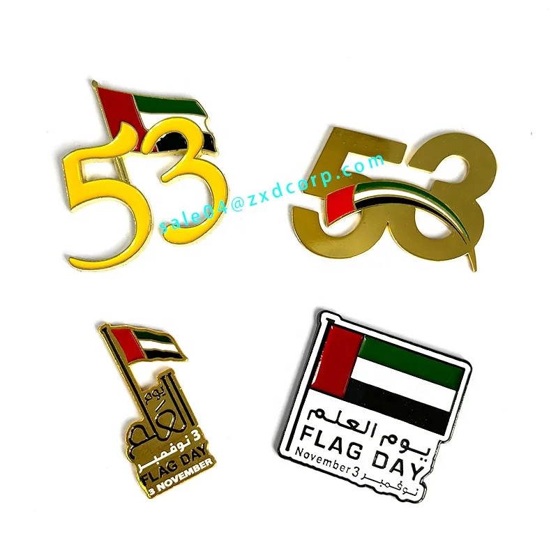 Заводская цена лидер продаж UAE 2024 Национальный день подарков флаг значок на лацкан сокола
