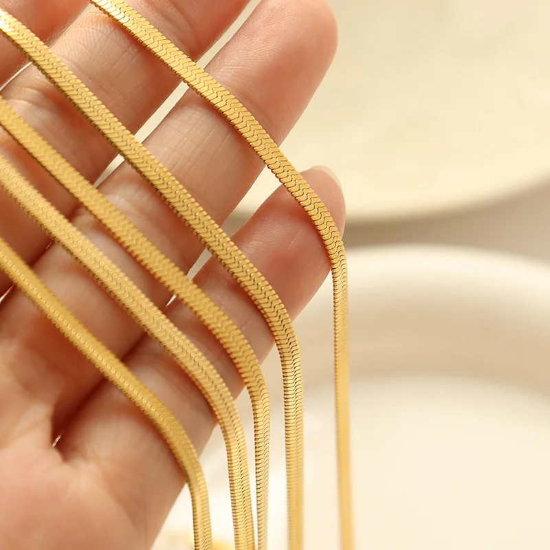 Carline Topsale Fashion Stainless Steel Jewelry Snake Chain Simple Necklace Bracelet Chokers For Women Necklace Jewelry