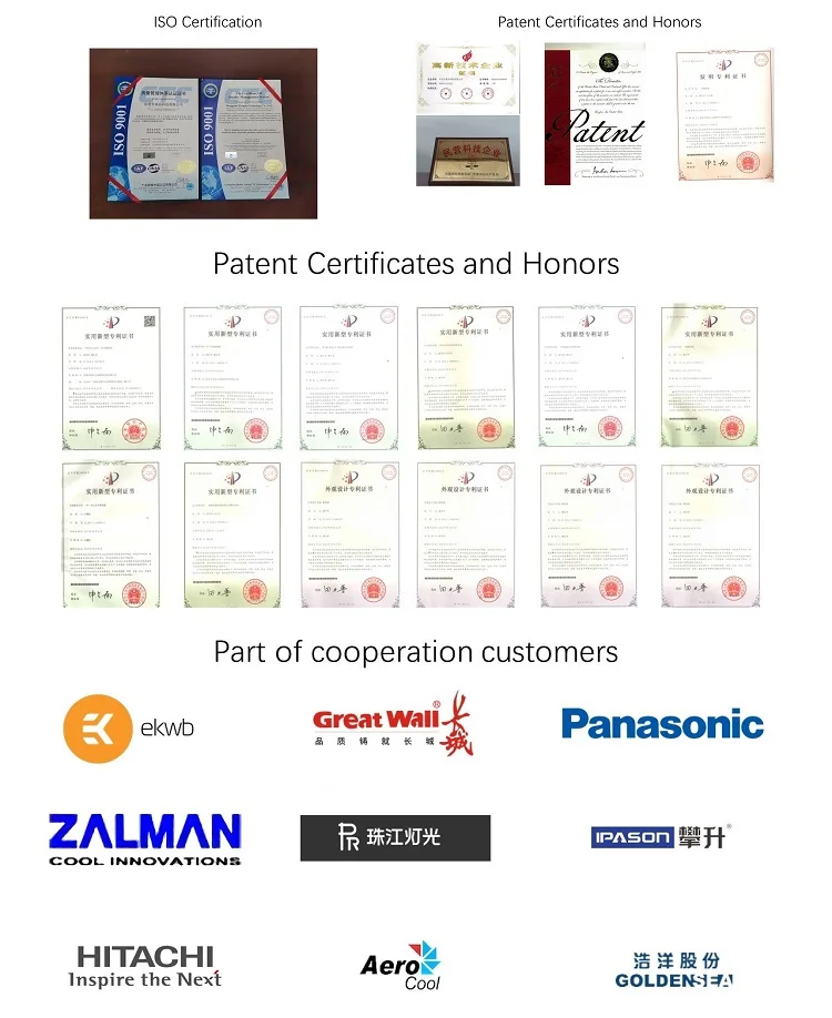 FM custom oem heatsink heat sink copper stamped fin with heatpipe pipe folded zipper sinter for led 600w cooling radiat 500w