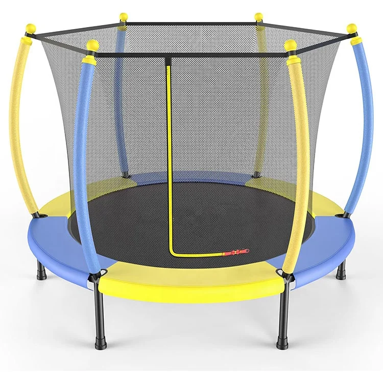 Floating Rebounder Kids Trampoline with Safety Enclosure Net Basketball Hoop for Toddlers Baby Trampoline Toys, Birthday Gifts