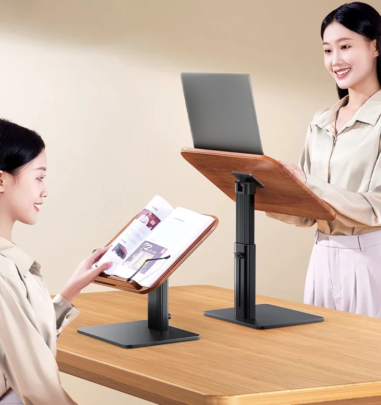 Portable Adjustable Magazine Document Holder Multi Use Aluminum Height Flexible Study Reading Book Stand For Desk Bed