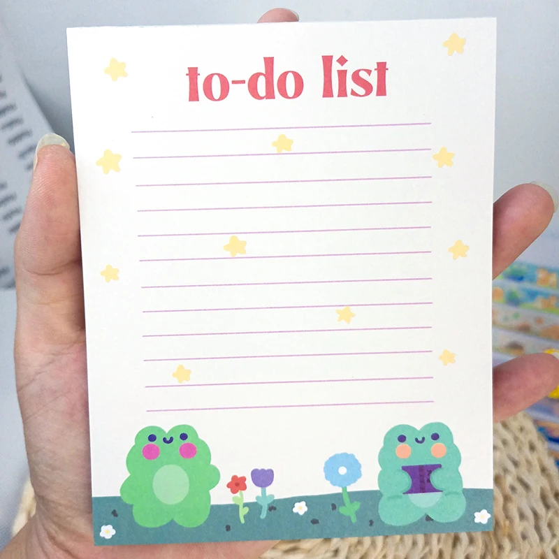 Wholesale custom cartoon colored to do list sticky note and cute memo pad for stationery