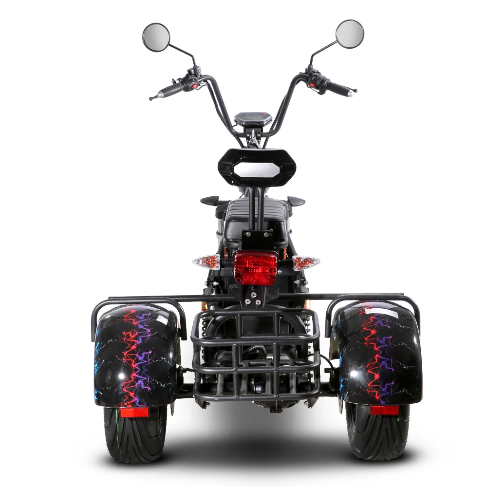 new arrival double battery electric tricycle cargo citycoco motorcycle scooter Christmas gift EEC/COC three wheel