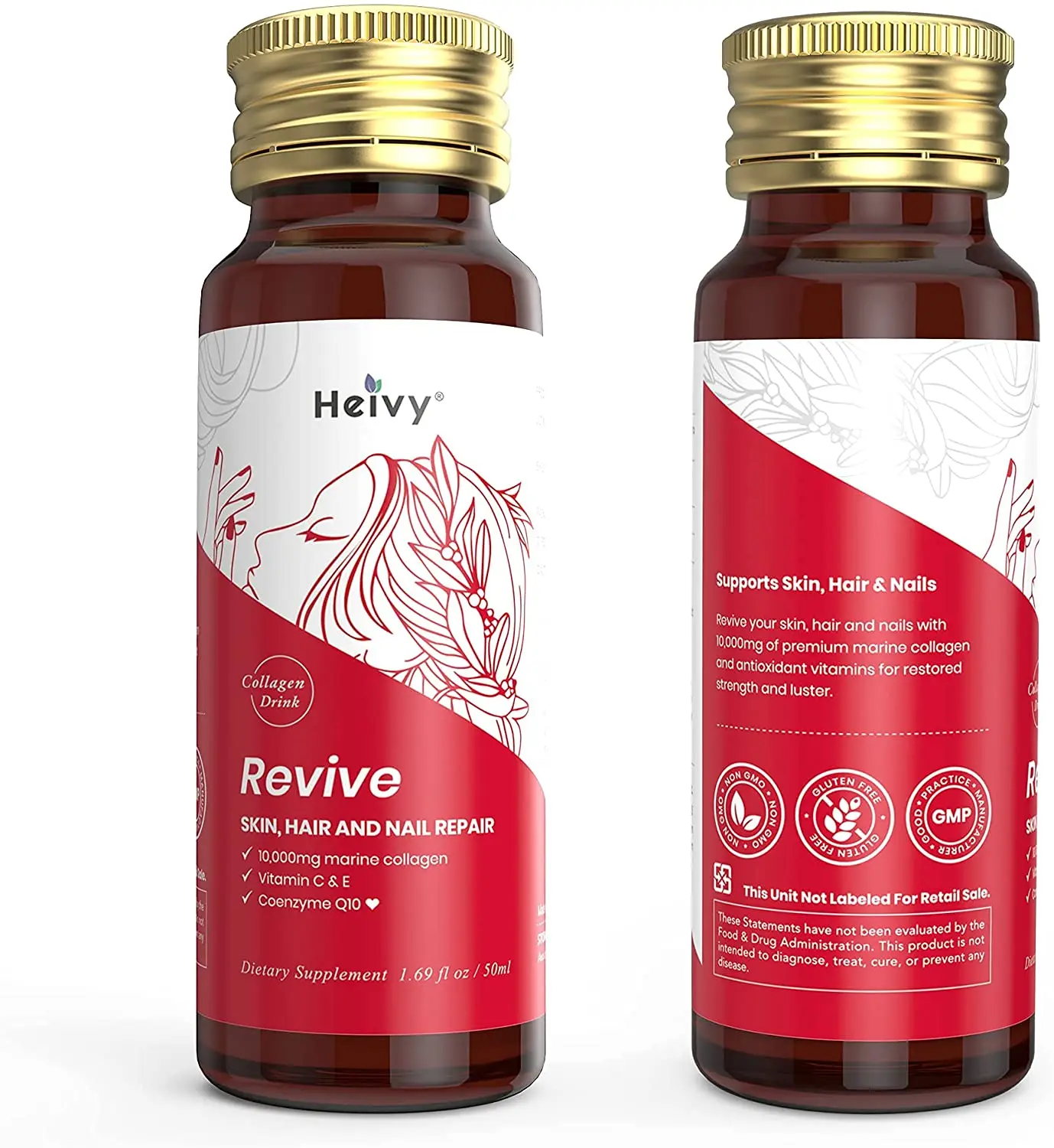 Natural Lady Beauty Products Skin Whitening Anti Aging Marine Collagen Drink 10,000mg With Coenzyme Q10 OEM