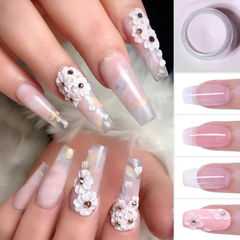 BORN PRETTY Private Label продукты для ногтей кристально чистый белый розовый акриловый порошок наращивания и резьбы