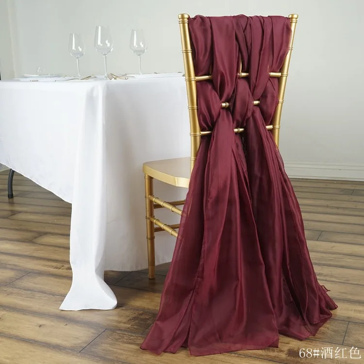 colorful Chiffon organza fabric chair sash
