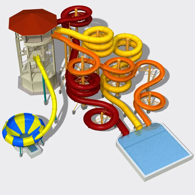 Most Popular Water Park Equipment Out Door Play Aqua Park Fiberglass Water Slide