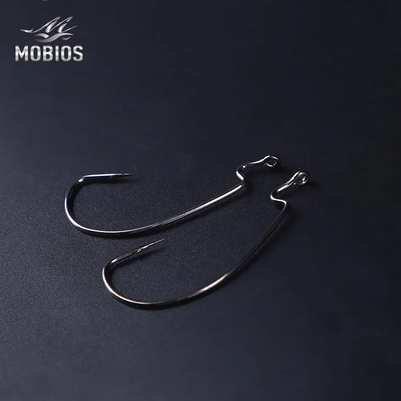 MOBIOS 1/0# - 5/0# Strength 2X Quality Shaughnessy Worm Fishing Hooks Rustproof Carbon Steel Hokk HW408