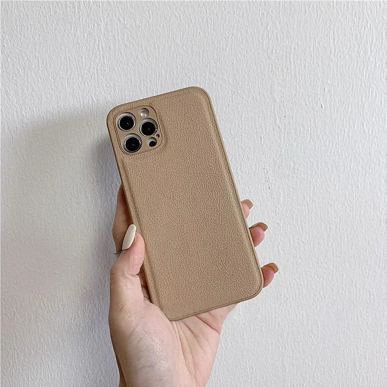 2022 New Fashion Simple Style PU Thin Soft Leather Unisex Full Cover Phone Case for iPhone 14 13 12 11 Pro Max XR X XS 7 8 Plus