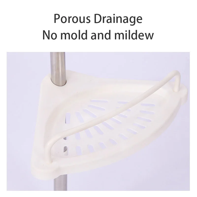 4 Tier Adjustable Telescopic Bathroom Corner Organizer Shelf Punch-Free Freestanding Bathroom Storage Rack