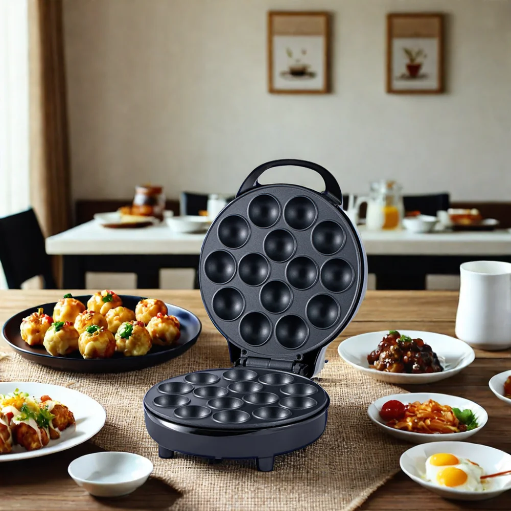 Factory Supplies Cake Bread Meatball Maker 14-Hole Electric Takoyaki Machine for Breakfast Household Octopus Balls
