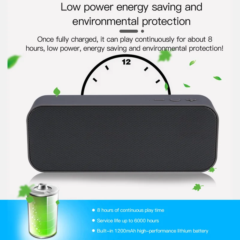 Stereo Surround Sound Subwoofer Portable Ipx7 Waterproof 1200mah Battery Wireless Speakers