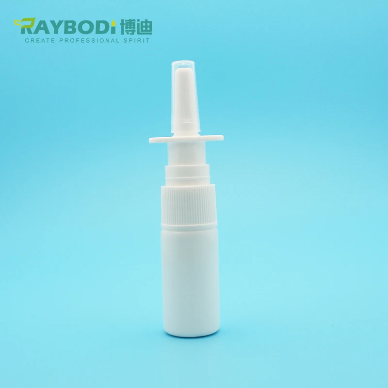 PE Plastic Spray  Nasal Bottle with Pump 10ml 15ml 20ml 30ml Empty Rhinitis Anti Allergy Pointed Tip