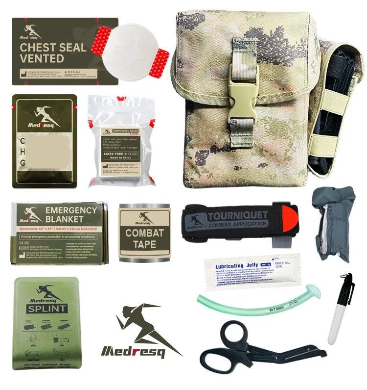 Medresq pneumpthorax needle ifak vented chest seal wholesale portable ifak molle utility bag pouch botiquin tactico ifak
