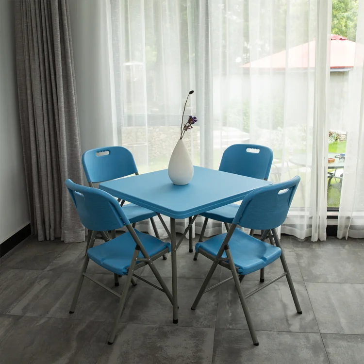 2024 Popular 86CM Folding Legs Plastic Folding Square Dining Table