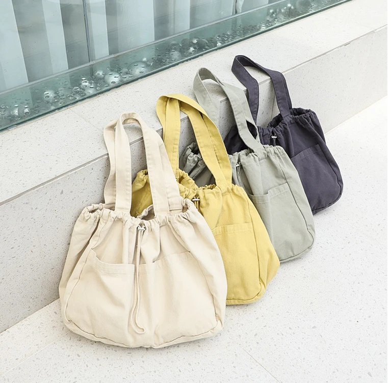 Custom Big Shoulder Bag Cotton Canvas Women Tote Bag Customized Logo Holidays Beach Big Bag Handbags