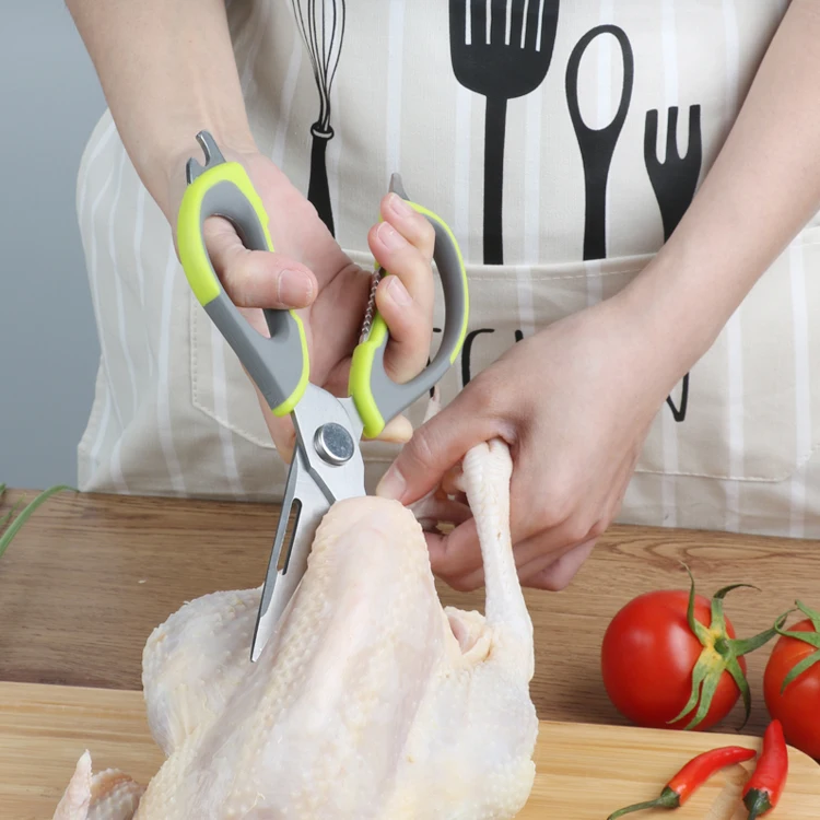  Кусачки для куриных костей 2 в 1 Многофункциональные кухонные ножницы из нержавеющей стали съемные