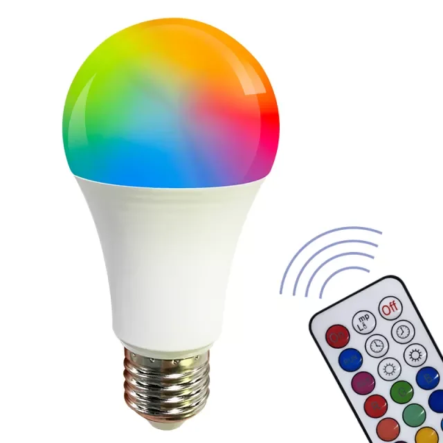Dimmable Timer Function 16 Colors Warm White Daylight Colorful 7W E26 E27 B22 LED Remote Control RGB Bulb