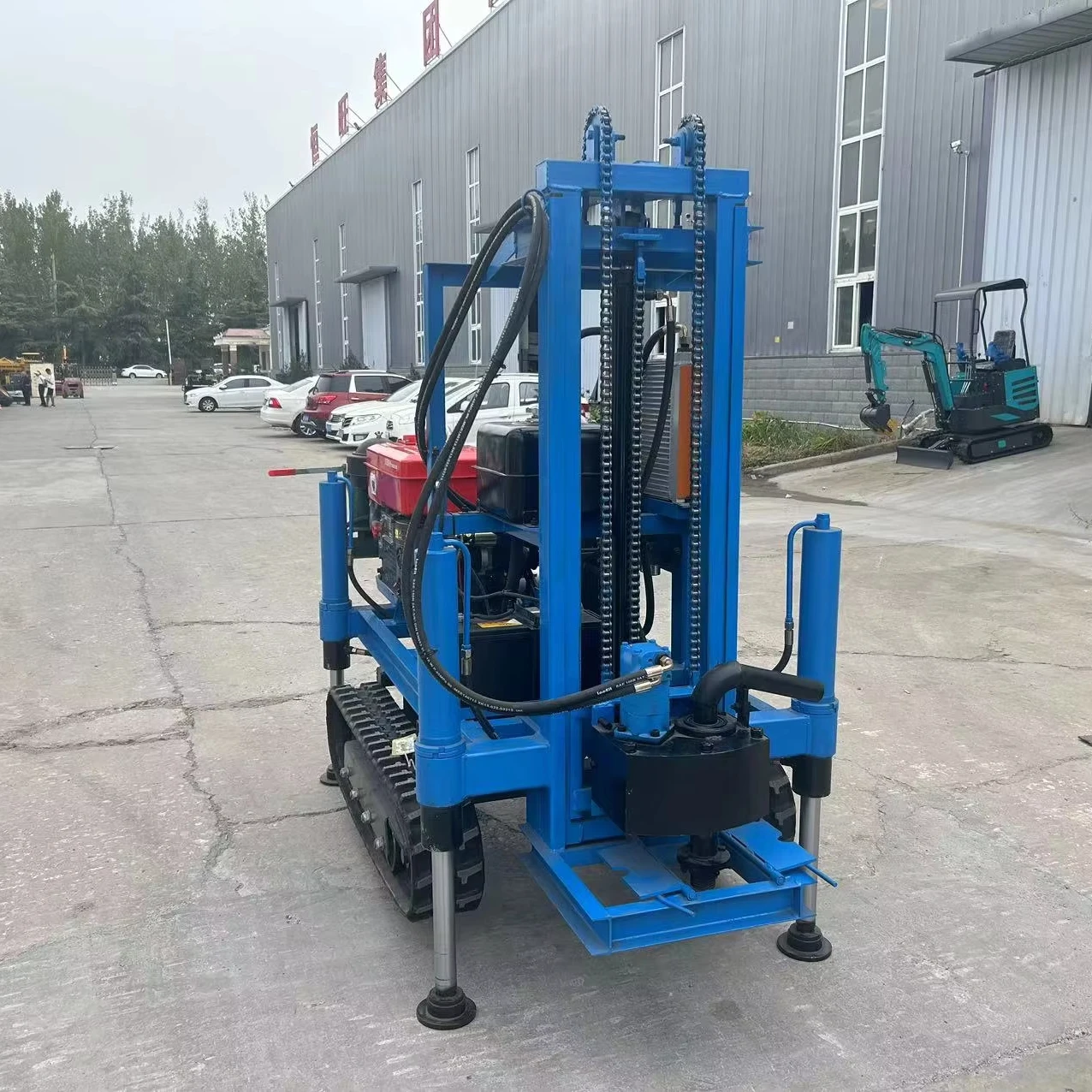 on Sale Rotary Drilling Rig up to 150 Meters Deep Water Well Core Components with Motor Gear Noise Soil Pollution Reduction