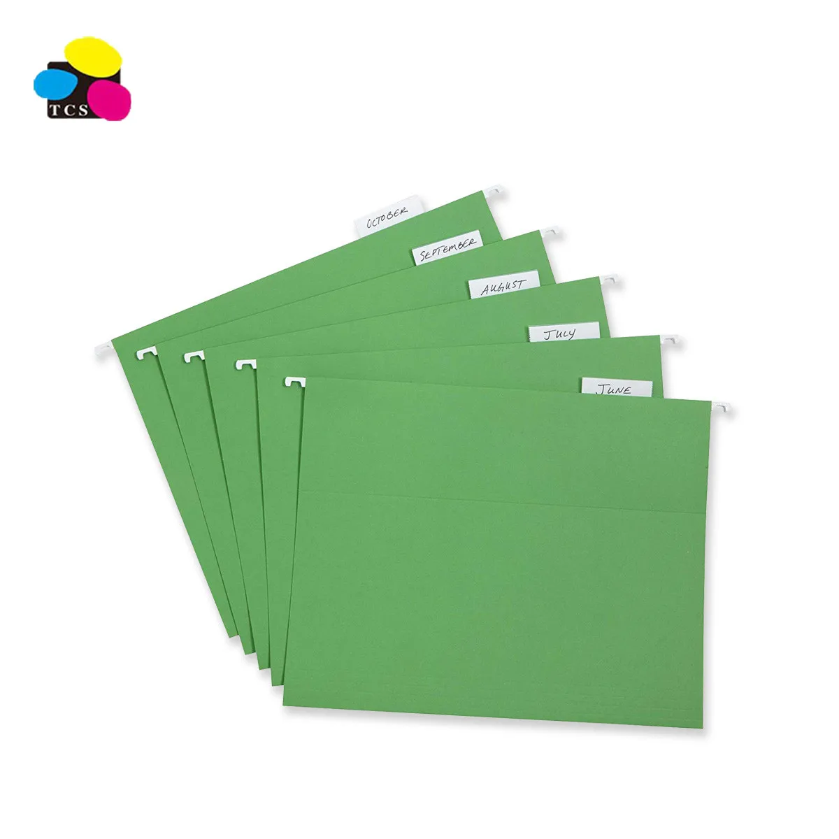 
High Quality Eco-Friendly Customize Logo Green Color Conference Paper Suspension/Hanging File Folder For School Office 
