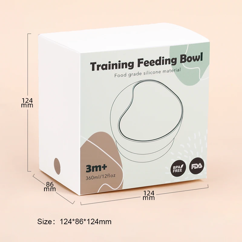 Customizable BPA Free New Design 360ml Baby Feeding Bowl Set Food Grade Silicone Baby bowl With Spoon