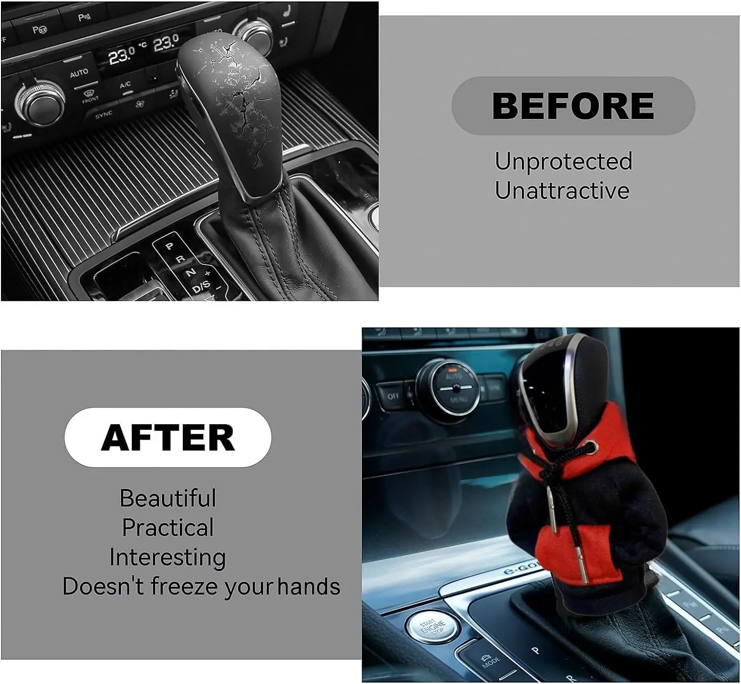 Automotive Interior Accessories Fashionable Hooded Shirt Shift Knobs Mini Hoodie Car Gear Shift Cover