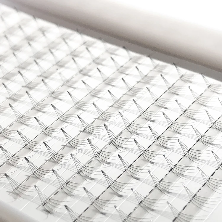 
High Quality Hot Seller 3D And 5D L Curl 0.03 And 0.05 Premade Fan Eyelashes Customized Trays Cards Accept Individual Lashes 