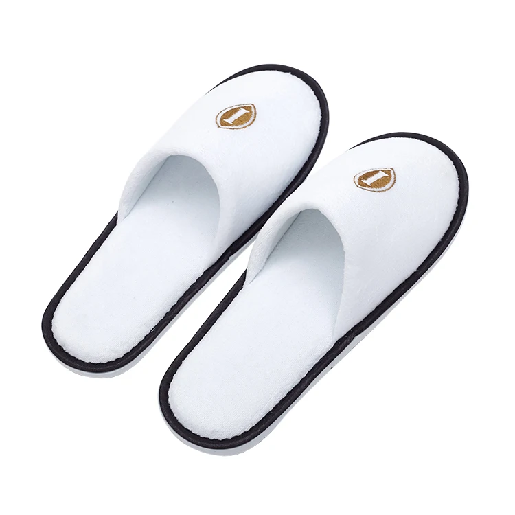 5-Star Disposable White Cotton Slippers Luxury Hotel Slippers Custom Logo