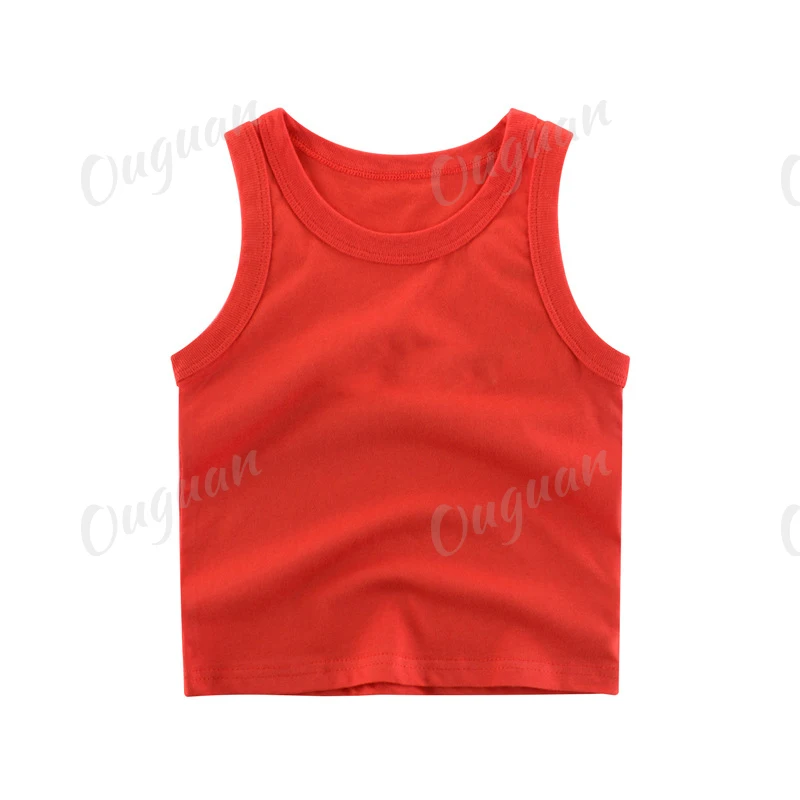 Summer Tank Top for Boys Girls Letters Print Children Undershirt Cotton Kids Singlets Sleeveless Tops