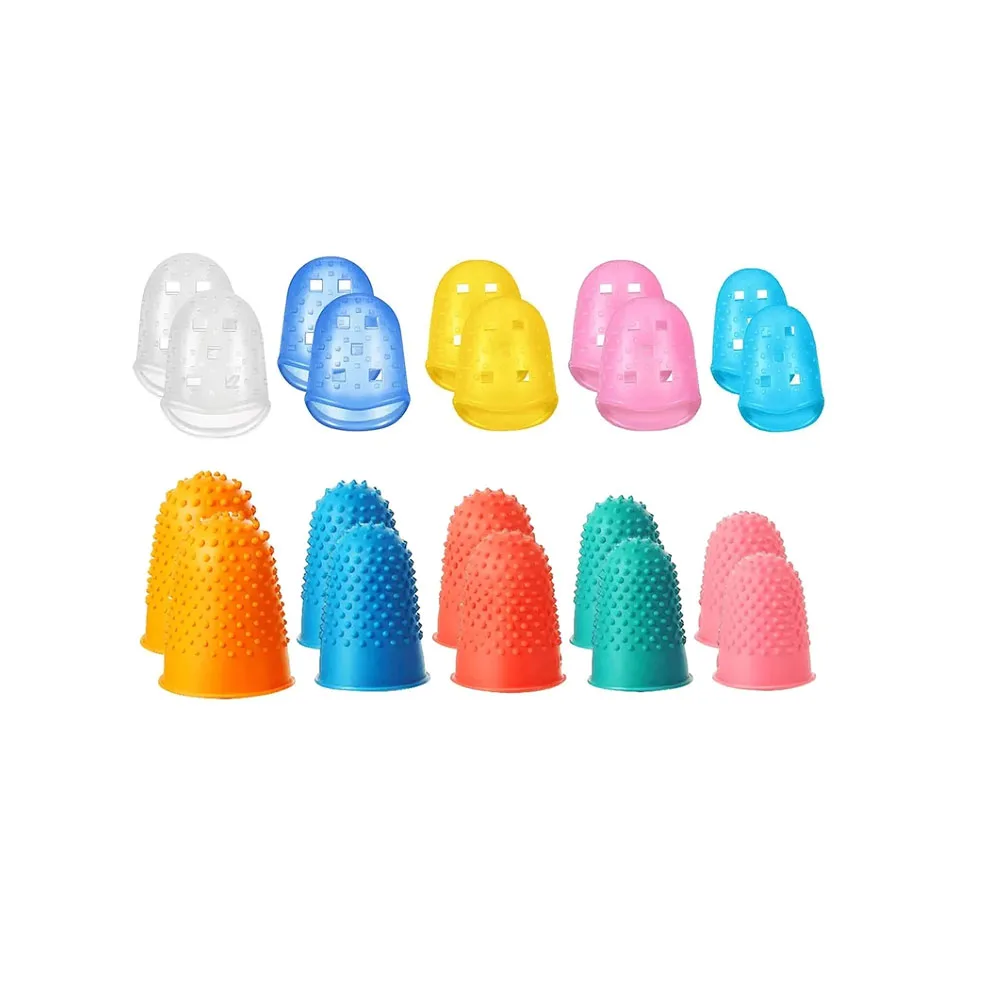 5Pcs/Set Best Selling Sewing Rubber Thimble Silicone Finger Protector Handmade Knitting Quilting Needles Craft Accessories