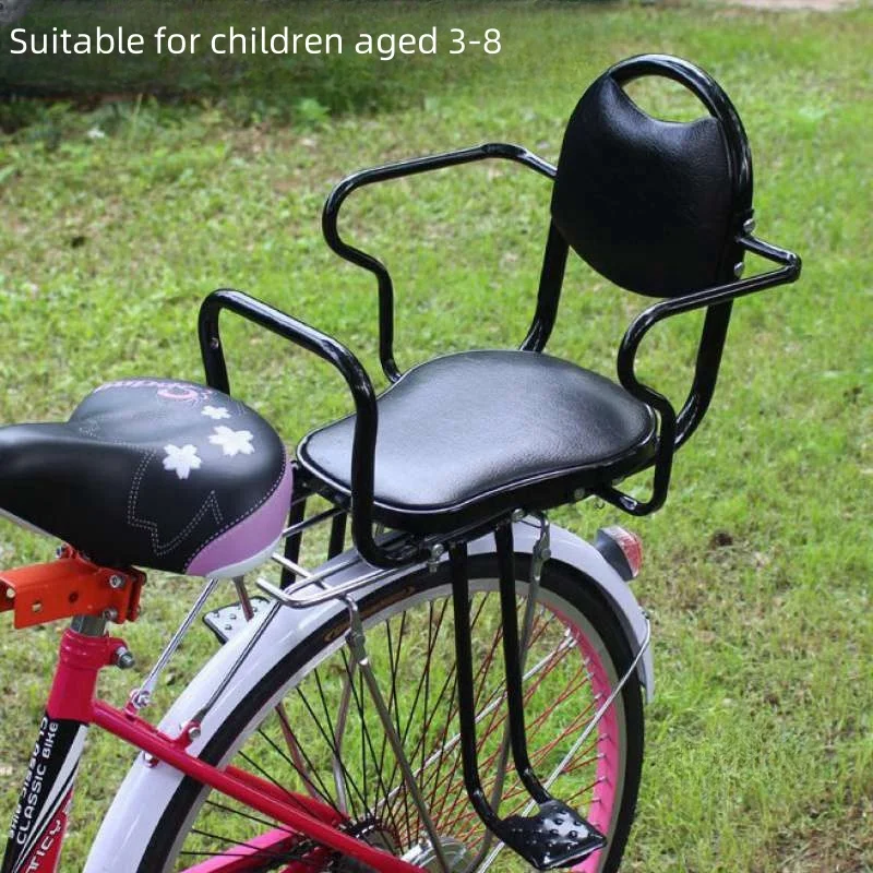 Large Electric Bicycle Accessories Child Safety Seat Thickened Rear Baby Seat with Windproof Cotton Canopy