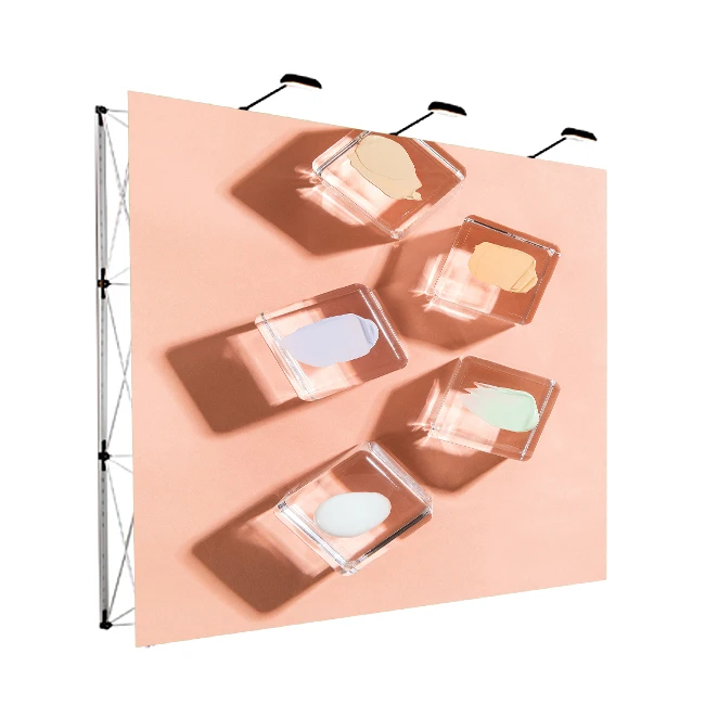 Hot Sale Curved or Straight Aluminum Fabric Pop Up Display  Stand Wall Banner Backdrop Stand for Advertising Exhibition Booth