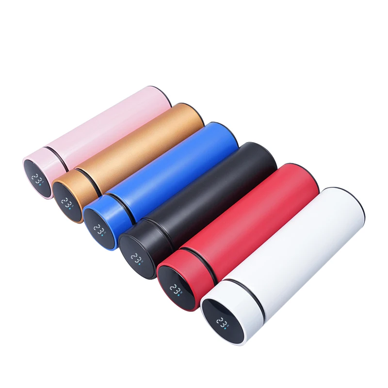 High appearance level Office business Stainless steel vacuum smart thermos cup Straight cup LED touch display temperature cup