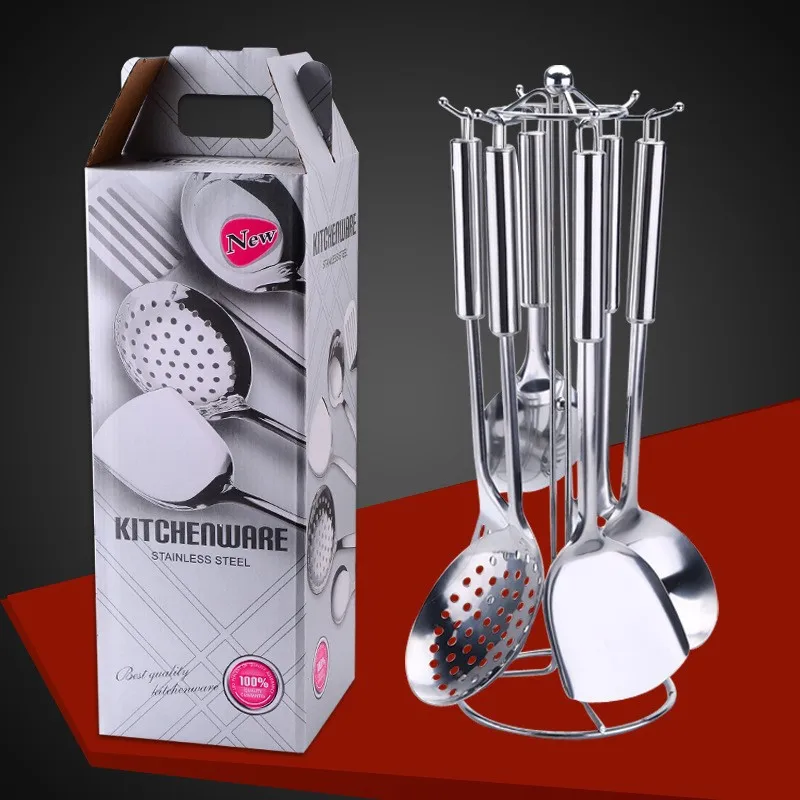 Wholesale 7 Pcs Cookware Set with Holder Cooking Appliances Stainless Steel Kitchenware Set