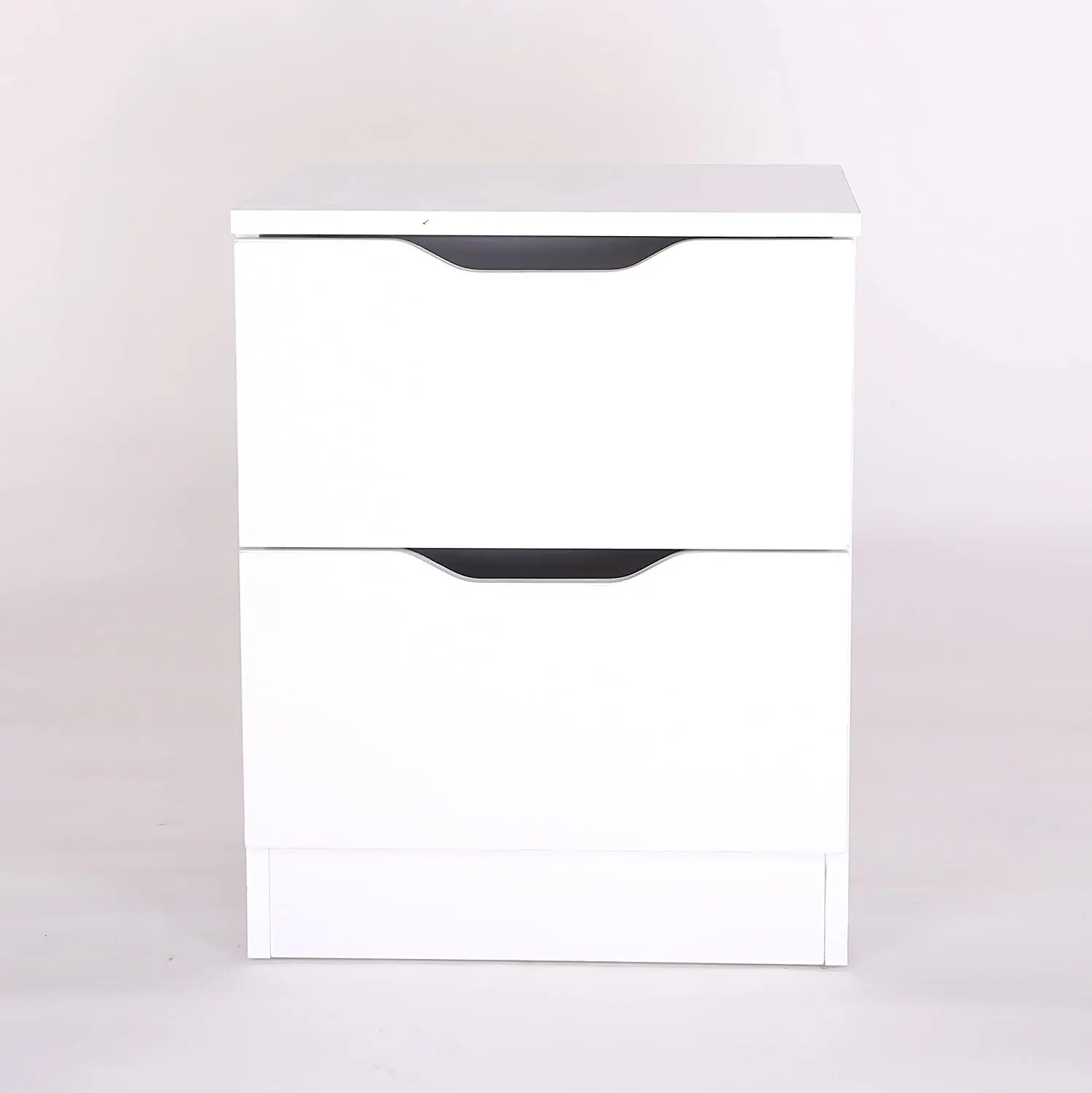 Home Wooden Furniture 2-Drawer White Wood Bedside Table Night Stand Cabinet Chest of 2 Drawers