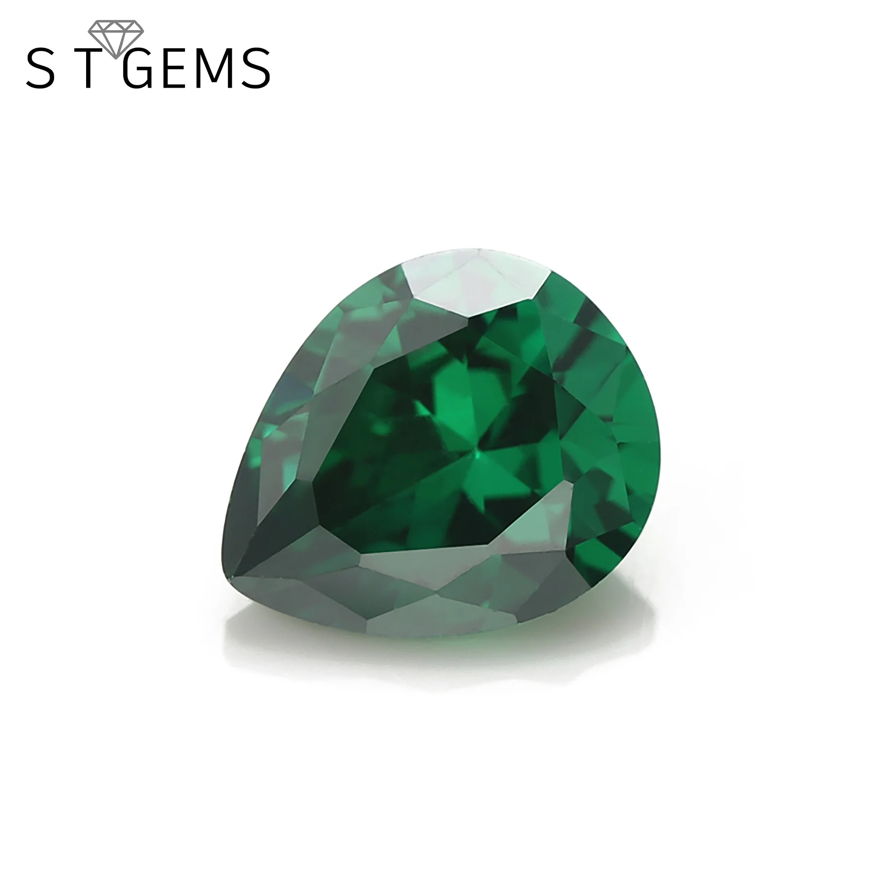 China Manufacturer Machine Cut Loose CZ Stones Green Cubic Zirconia Synthetic CZ Stones For Jewelry